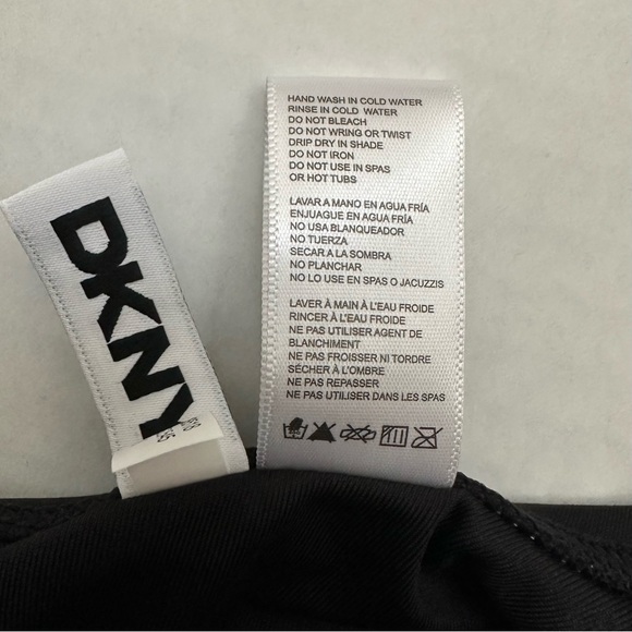 DKNY One Piece Swimsuit Women's SMALL Twist Front Keyhole Slimming Black NEW $79 - Picture 9 of 15